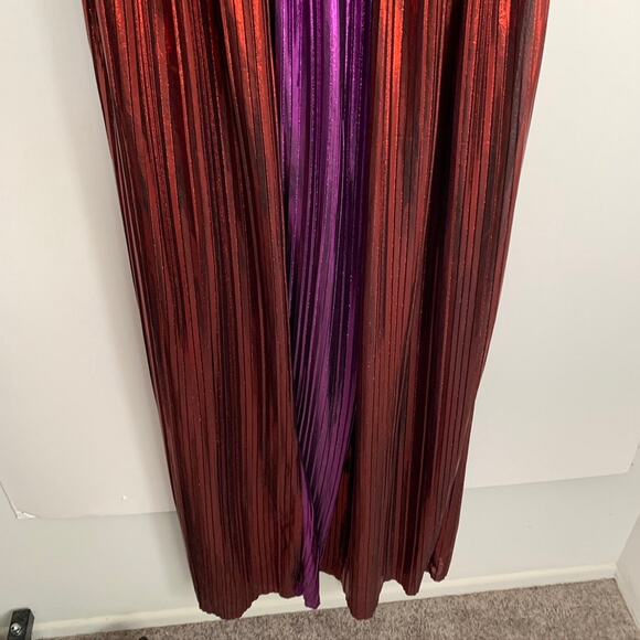 Sabina Musayev Women's Red Purple Kaia Two-Tone Foil Maxi Dress XL - Picture 6 of 16